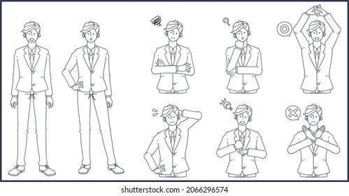 Reaction set for men in suits