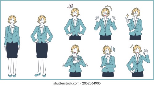 Reaction set for women in suits