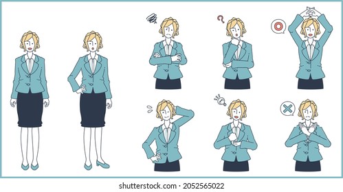 Reaction set for women in suits