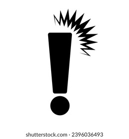 Reaction silhouette icon. Surprise or warning. Vector.