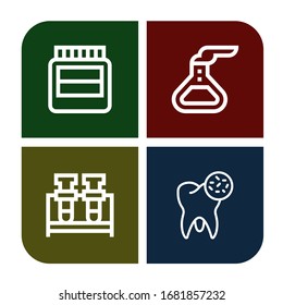reaction simple icons set. Contains such icons as Hormones, Flask, Bacteria, can be used for web, mobile and logo