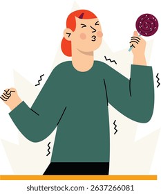 Reaction to Sour Candy illustration for web app infographic etc