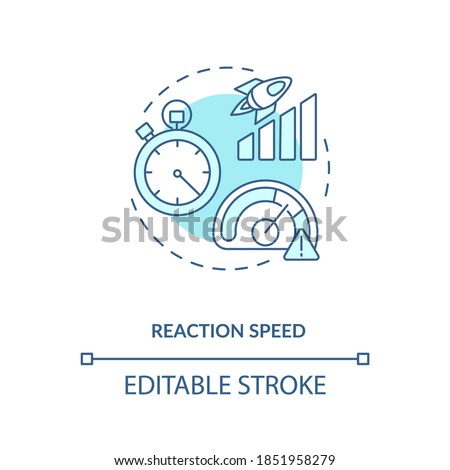 Reaction speed concept icon. Cognitive process idea thin line illustration. Stimulating, boosting effect. Mental chronometry. Vector isolated outline RGB color drawing. Editable stroke