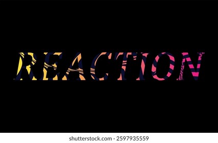 Reaction Text Effect Design Black Background