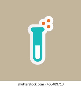 reaction tube icon in flat style illustrated chemistry reaction