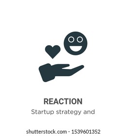 Reaction vector icon on white background. Flat vector reaction icon symbol sign from modern startup strategy and success collection for mobile concept and web apps design.