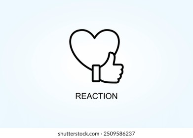 Ilustração Do Símbolo Do Vetor De Reação Ou Do Sinal De Logotipo