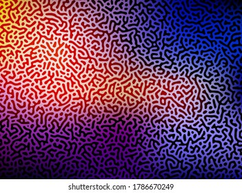 Reaction-diffusion or turing pattern formation. Generative algorithm psychedelic background. Organic lines in memphis style. Distorted texture of homogeneous, coloration print on animal's skin