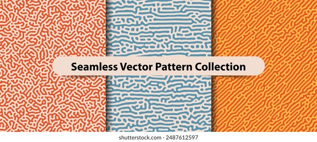 Reaction-diffusion turning seamless pattern, monochrome seamless pattern with chaotic motion. linear design, biological shapes endless abstraction for textile print