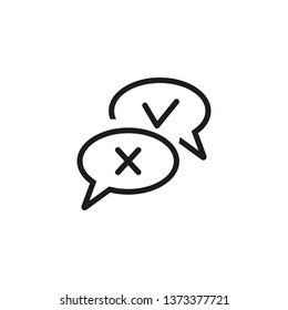 Reactions line icon. Comments, feedback, checkmarks. Communication concept. Can be used for topics like dialog, forum, social media