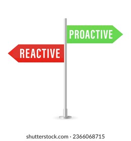 Reactive or proactive sign. Navigating Life's Responses. Vector illustration