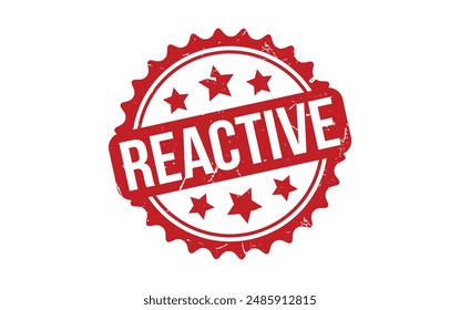 Reactive Stamp. Red Reactive Rubber grunge Stamp