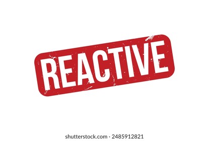 Reactive Stamp. Red Reactive Rubber grunge Stamp