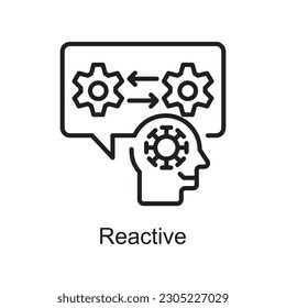 Reactive Vector Outline Icon Design illustration. Customer Service Symbol on White background EPS 10 File