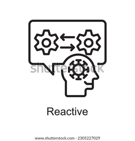 Reactive Vector Outline Icon Design illustration. Customer Service Symbol on White background EPS 10 File