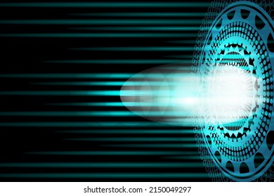 Reactor with blue lights background. Technology and science concept vector illustration.