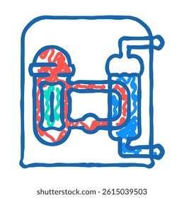 reactor nuclear energy doodle icon sketch vector. reactor nuclear energy sign. isolated symbol illustration