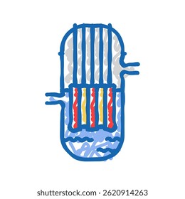 reactor nuclear energy doodle icon sketch vector. reactor nuclear energy sign. isolated symbol illustration