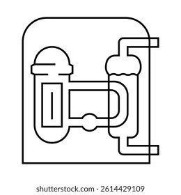 reactor nuclear energy line icon vector. reactor nuclear energy sign. isolated contour symbol black illustration