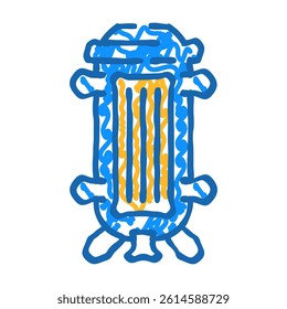 reactor vessel nuclear energy doodle icon sketch vector. reactor vessel nuclear energy sign. isolated symbol illustration