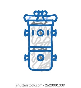 vetor do esboço do ícone do doodle da energia nuclear do vaso do reator. símbolo isolado ilustração
