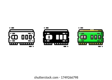 Read Access Memory icon. With outline, glyph, and filled outline style