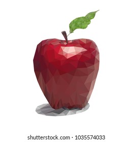 Read apple on white background