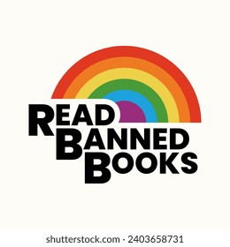 Read Banned Books with a rainbow