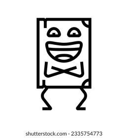 read book character line icon vector. read book character sign. isolated contour symbol black illustration