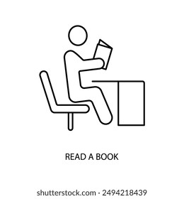 read a book concept line icon. Simple element illustration. read a book concept outline symbol design.