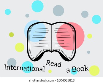 Read a book day.illustration vector graphic of international read abook wallpaper background design
