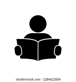 Person Reading Book Icon Stock Vector (Royalty Free) 1764644687