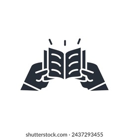 read a book icon. vector.Editable stroke.linear style sign for use web design,logo.Symbol illustration.
