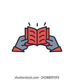 Leer un icono de libro. vector.Trazo editable.signo de estilo lineal para el uso de diseño web,logo.Ilustración de símbolo.
