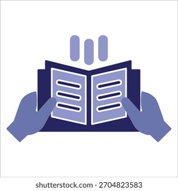 Lea los íconos de un libro. Vector de color simple