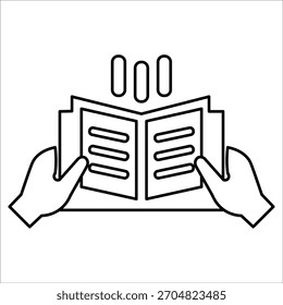 Lea los íconos de un libro. Vector de línea simple