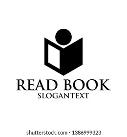 read book logo concept black and white