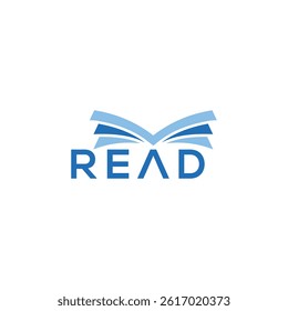 read and book logo design vector icon template
