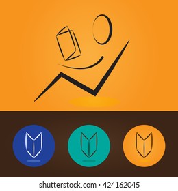 Read a book logo on Brown background color vector illustration