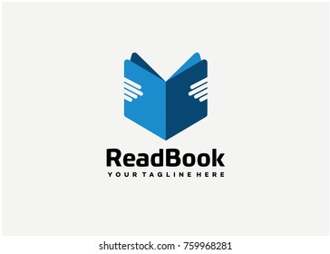 Read Book Logo Template Design. Creative Vector Emblem for Icon or Design Concept