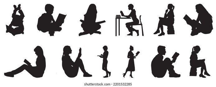  Read Book Silhouette  Illustration collection 