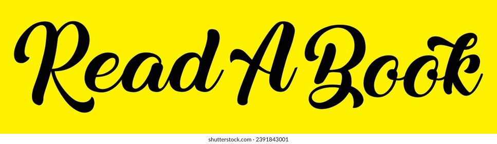 read a book text on yellow background.
