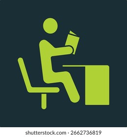 Read a book trendy useful vector Illustration design attractive colorful green background.eps