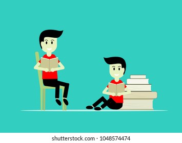 read a book,Man reading book