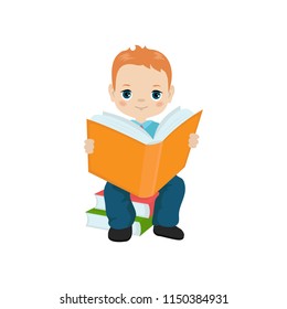 Read books concept. Boy holding a book