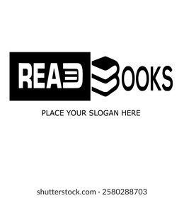 READ BOOKS LOGO VEKTOR PLACE YOUR SLOGAN HERFE