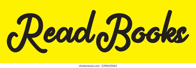 read books text on yellow background.