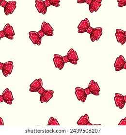 Read bow polka dot seamless pattern