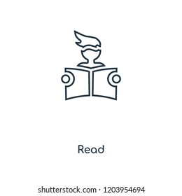 Read concept line icon. Linear Read concept outline symbol design. This simple element illustration can be used for web and mobile UI/UX.