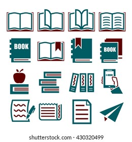 read, dictionary, book icon set